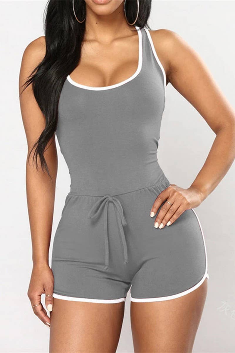 CWSJS1773_SOLID COLOR BOXER BIKINI SWIMSUIT SEXY JUMPSUIT