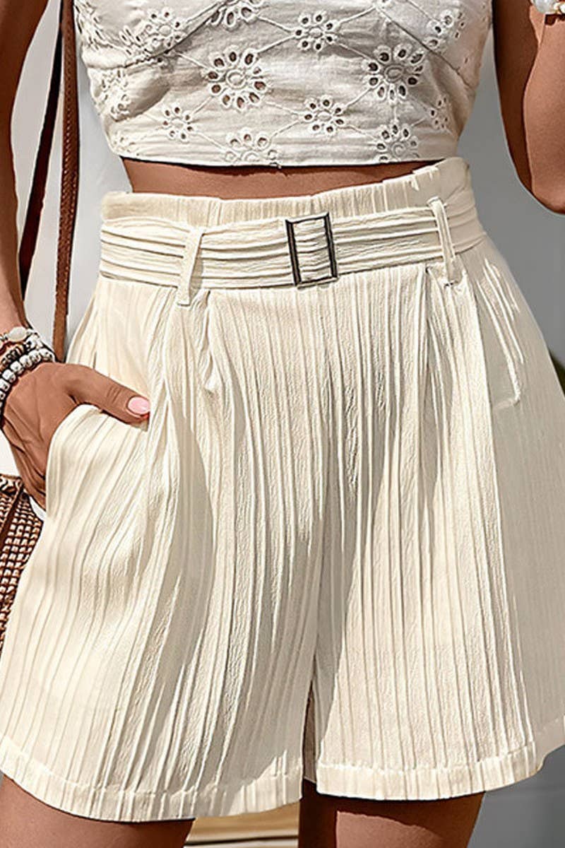 CWBSP0437_NEW SUMMER CASUAL WOMEN'S PLEATED SHORTS