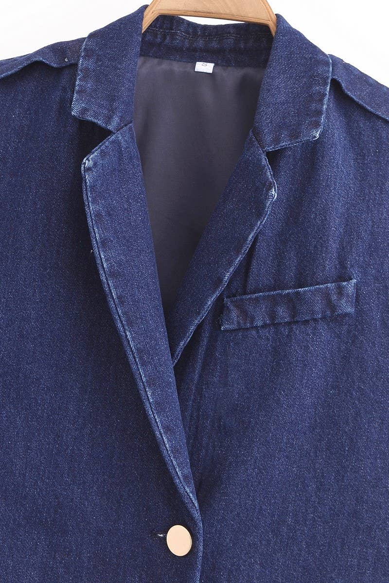 CWSBSSL0151_DENIM SUIT VEST + PANTS PERSONALITY STREET SUIT