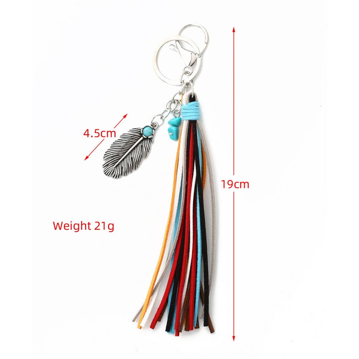 Vintage Western Boho Bull Tag Keychain_CWAB5088