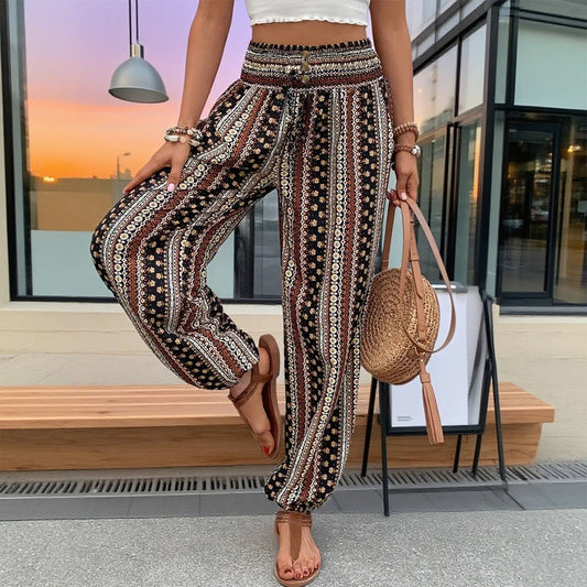 Casual loose, tight-fitting wide-leg pants