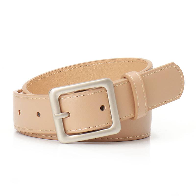 High-end retro square-buckle women's belt