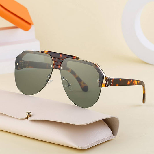 FASHION HALF-FRAME TOAD ANTI-ULTRAVIOLET SUNGLASSES_CWASG073