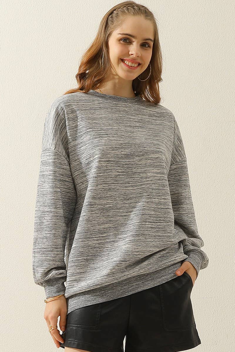CWTTL902_CREW NECK LONG SLEEVE PULLOVER SWEATSHIRT TOPS