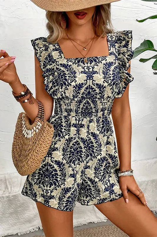 CWSJS1517_SQUARE NECK WAIST COMMUTER SLEEVELESS JUMPSUIT