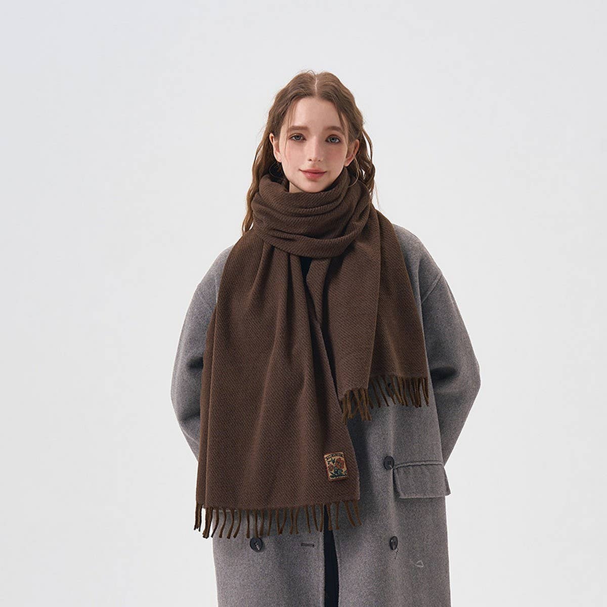Winter Solid Acrylic Blend Scarf ? Neckwarmer