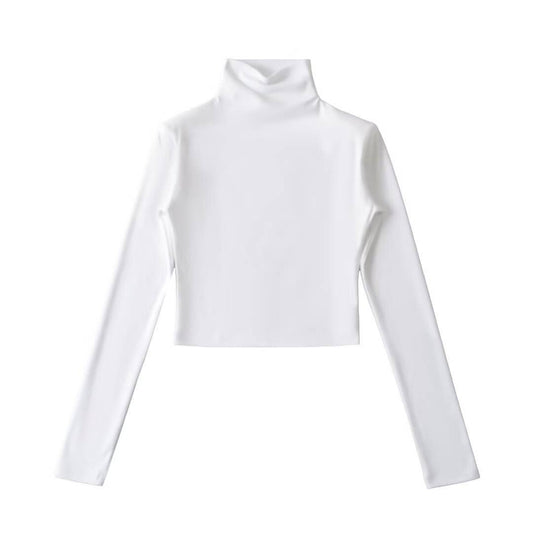 CASUAL SHOULDER PAD SHORT VELVET TURTLENECK BASE