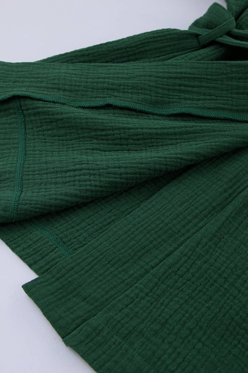 CWSPJ0081_LONG SLEEVE CARDIGAN WITH BELT PANTS PAJAMAS SET