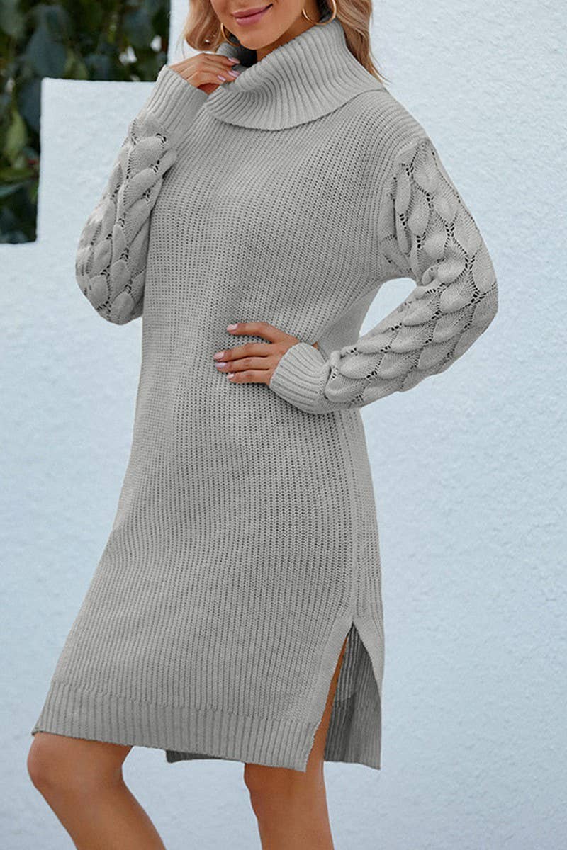 CWOSWL1722_Turtle Neck Long Sleeve Pullover Long Sweater