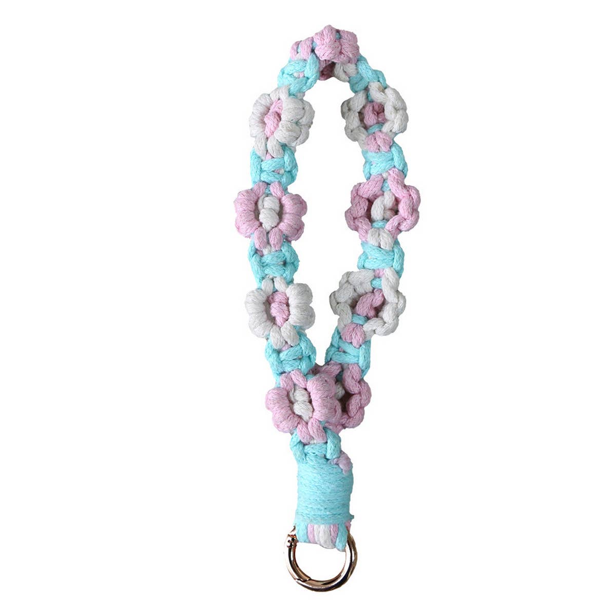 FLOWER DESIGN WOVEN KEYCHAIN