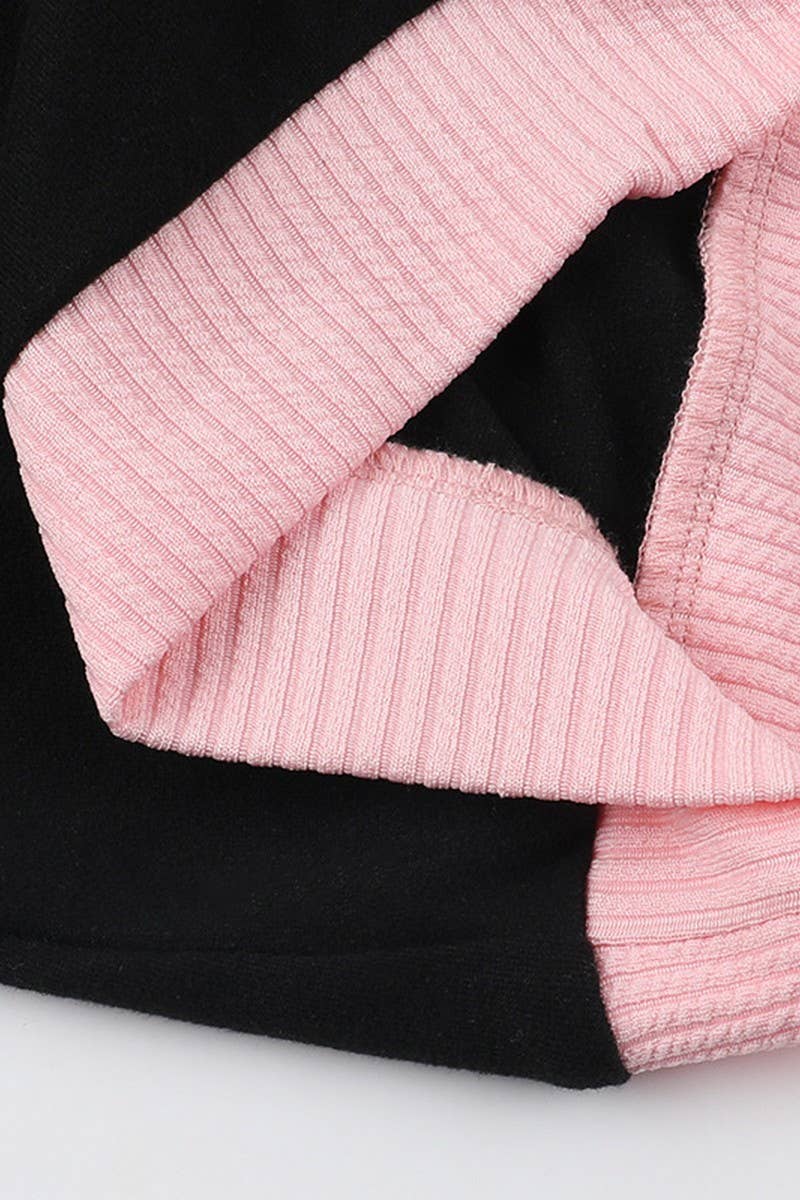 CWSJS1288_SLIM-FIT KNITTED CONTRAST LONG-SLEEVED JUMPSUIT