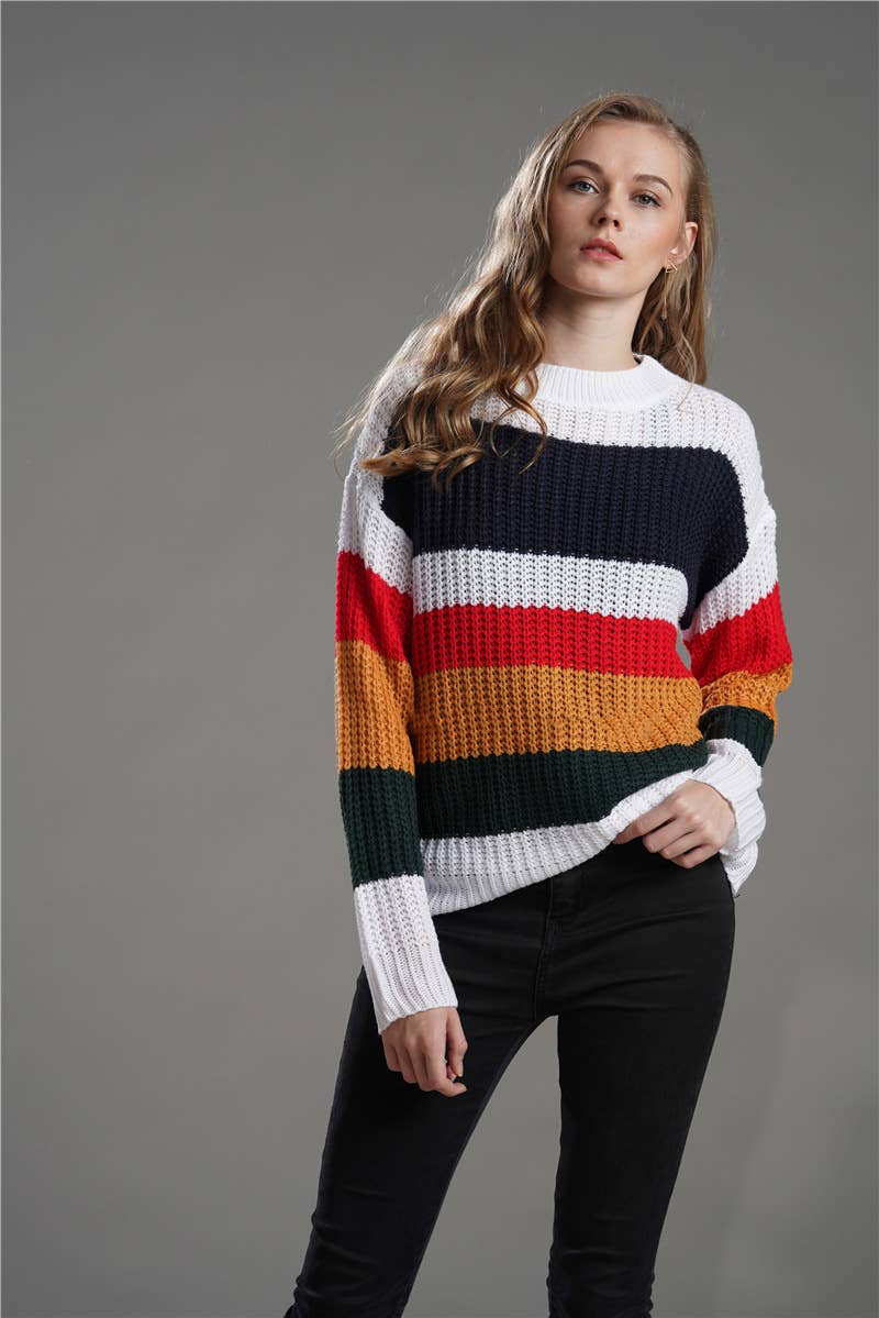 CWOSWL1415_Crew Neck Pullover Casual Sweater
