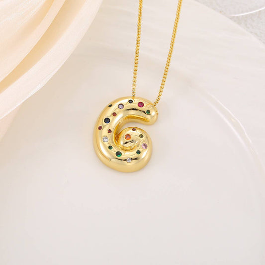 Creative Glossy Colorful Letter Pendant Necklace