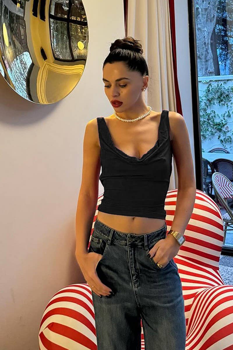 CWTTK0880_CHAIN STRAP BACKLESS RUCHED CROP TOP