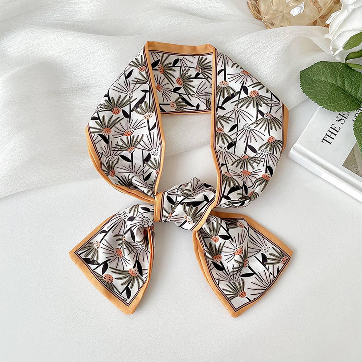 2024 NEW STYLE BOW FLORAL STRIPED SCARF_CWASC0711
