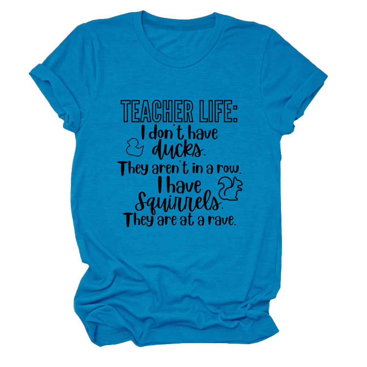 Casual Teacher Tee ??Round Neck Graphic Shirt_CWTTSL0479
