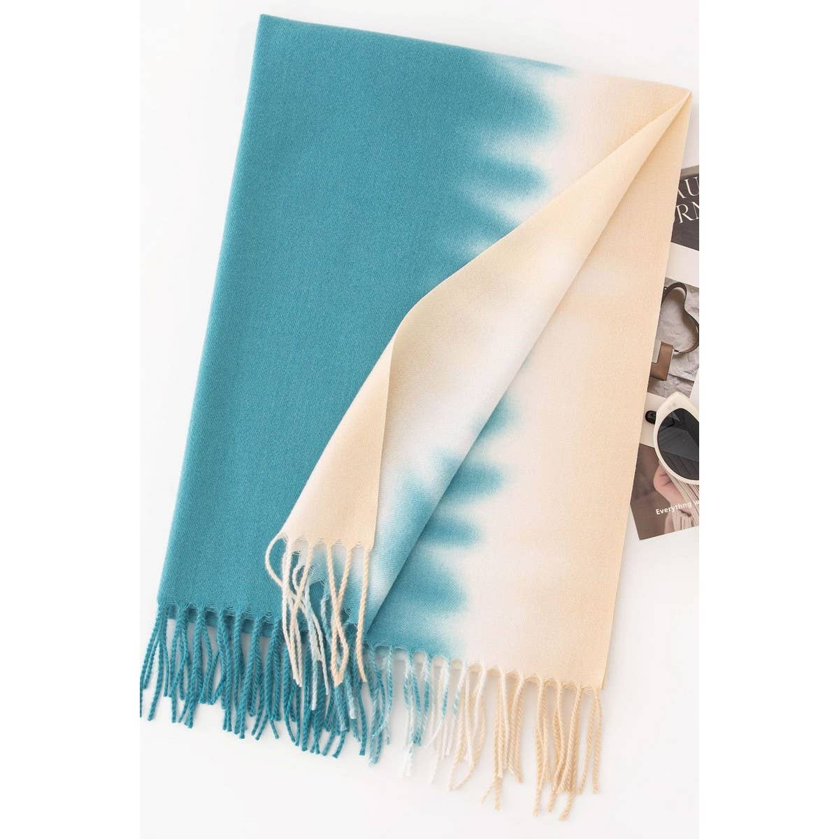 CWASC1481_GRADIENT COLOR SCARF SHAWL WARM NECK SCARF