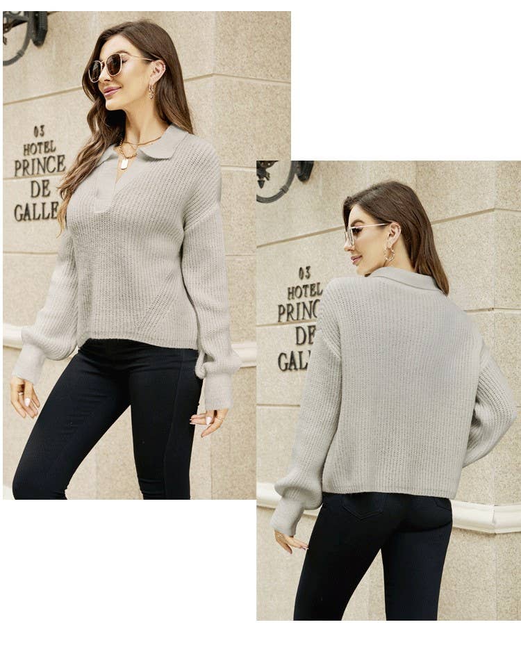 CASUAL LOOSE SLOUCHY PULLOVER BASE SWEATER