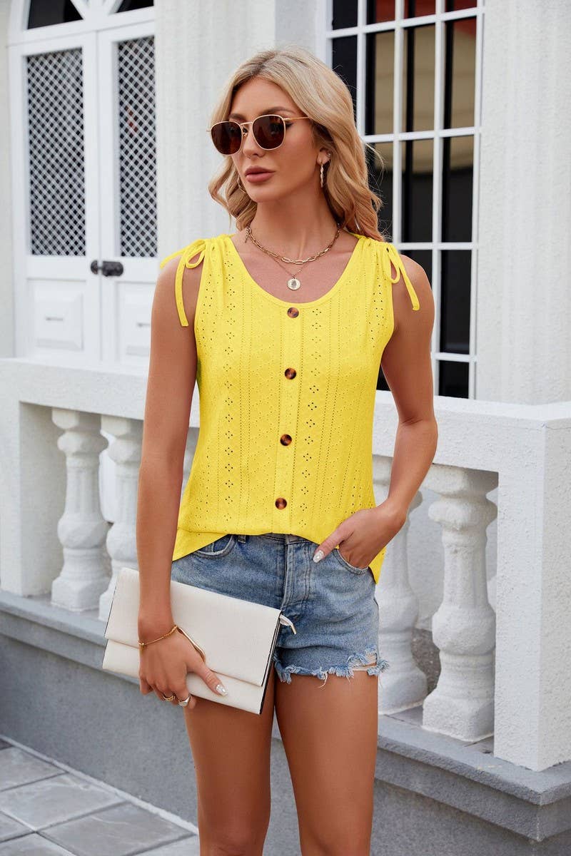 CWTTSL0234_Round Neck Sleeveless Knit Top