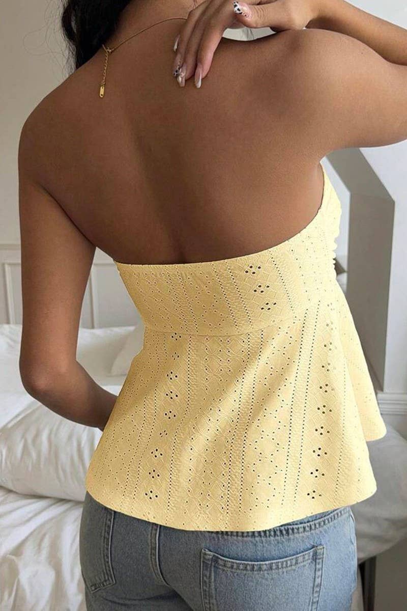 CWTTSL0441_SUMMER RESORT STYLE SLEEVELESS JACQUARD TOP