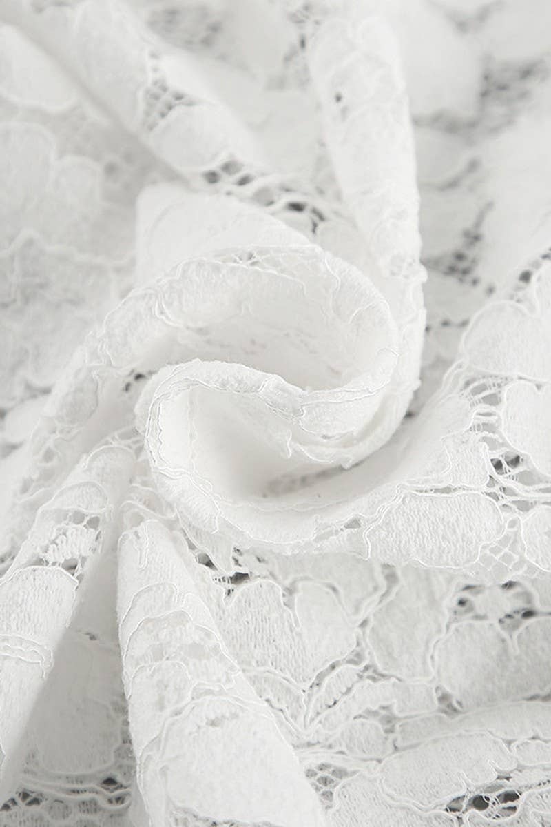 CWTBLSL01014_SOLID COLOR LACE HOLLOW JACQUARD SHORT VEST