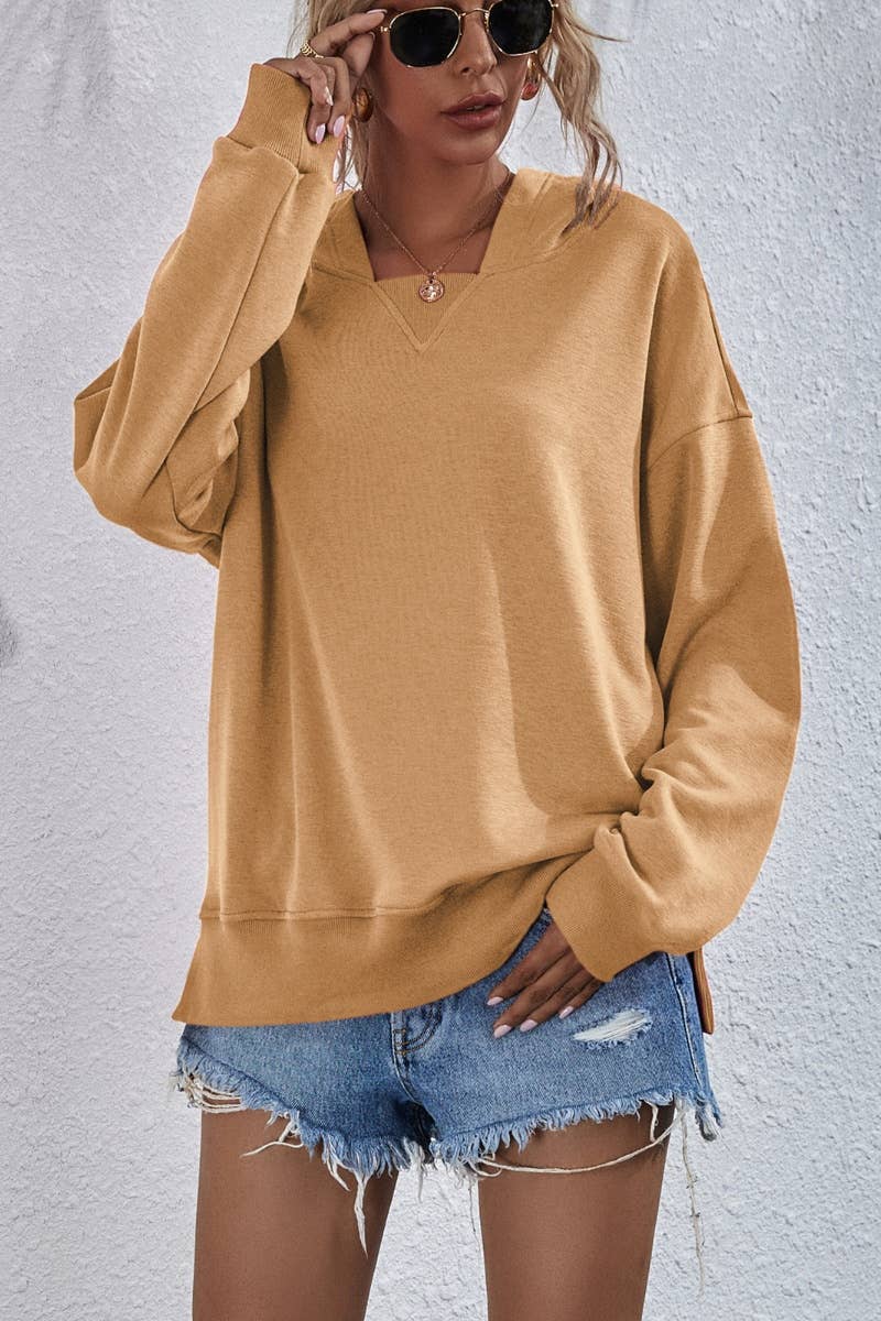 CWTBLL2619_WINTER CASUAL FLEECE LONG-SLEEVED HOODIE