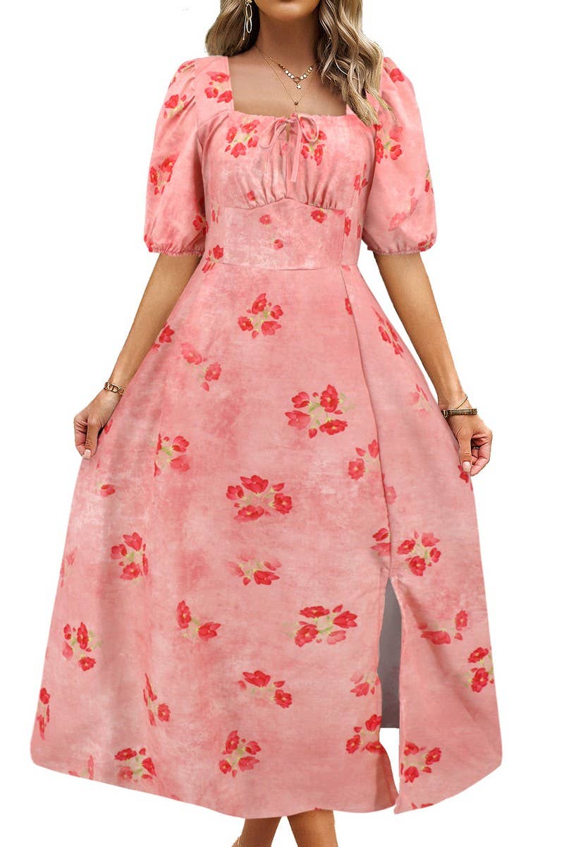 CWDMD6220_FLORAL LANTERN SLEEVE ELEGANT MAXI DRESS