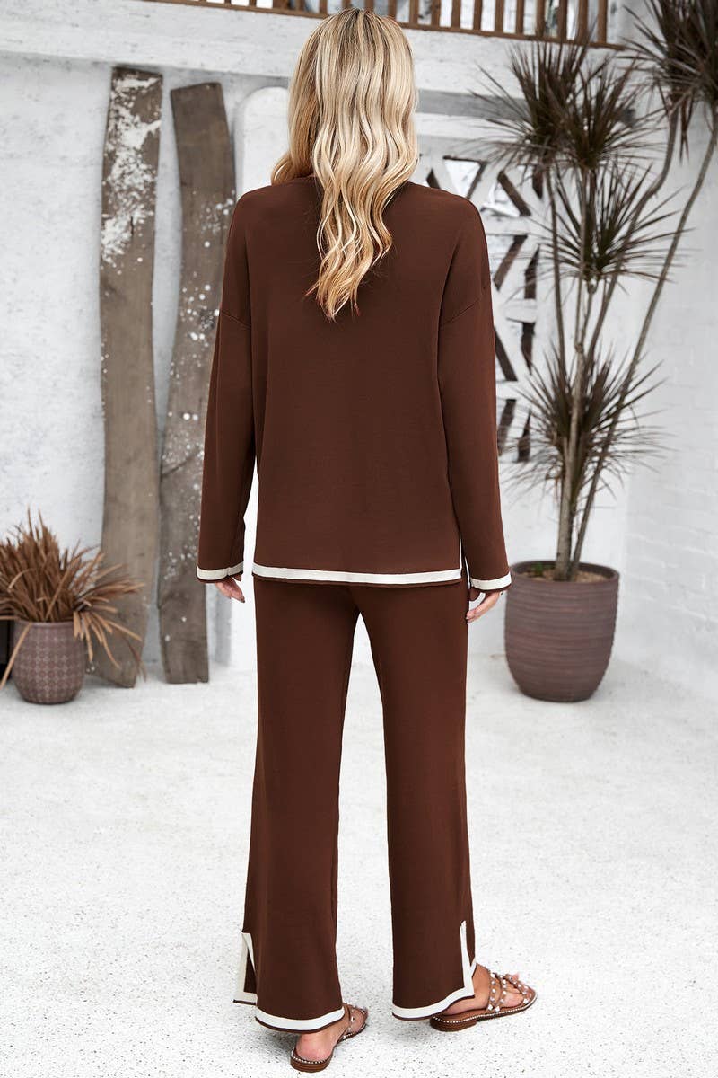 CWSTB0346_Round Neck Long Sleeve Sweater Pants Set