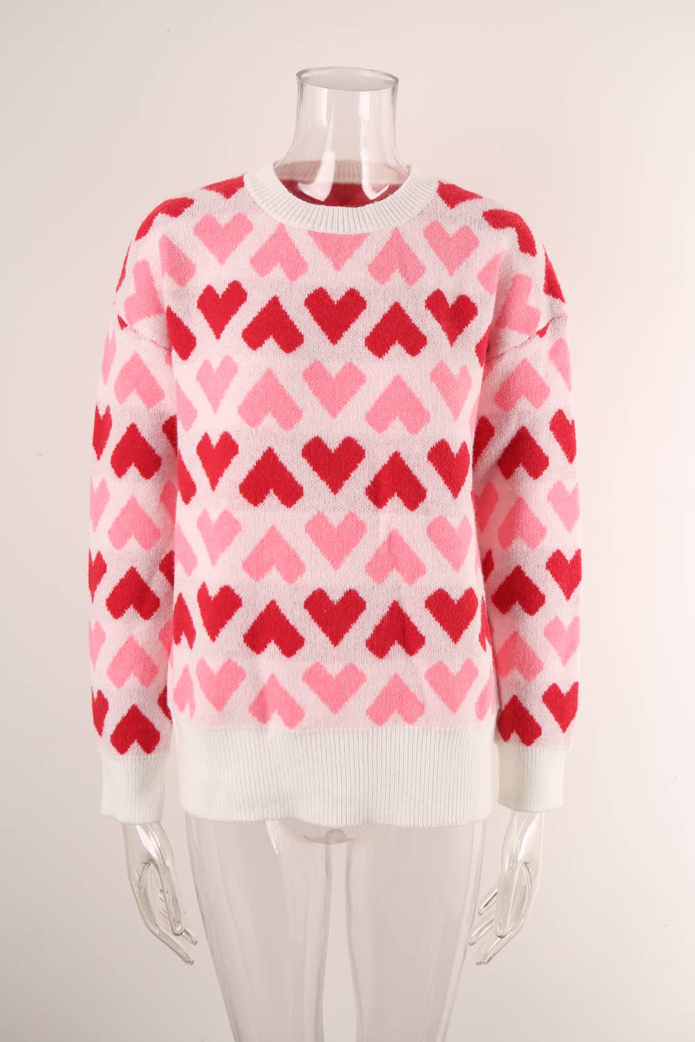 CREW-NECK PULLOVER SWEATER FOR VALENTINE'S DAY