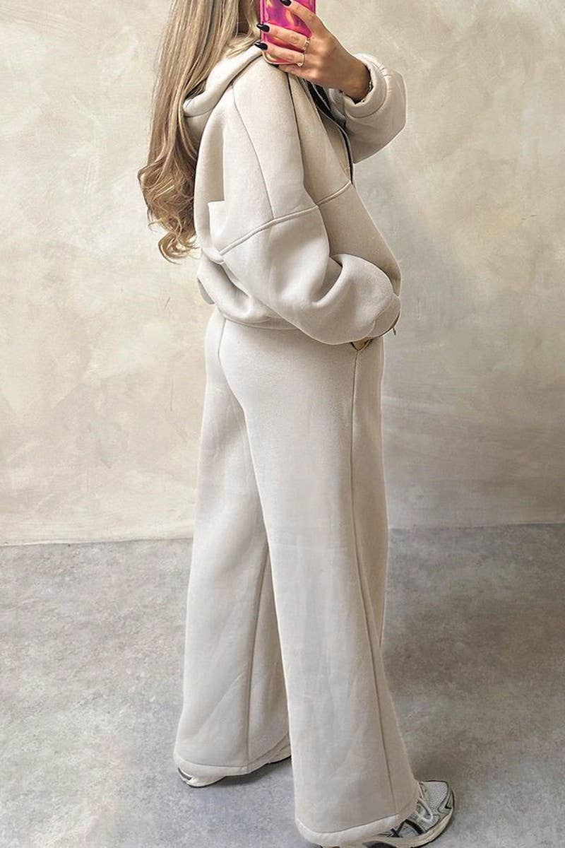 CWSTB00453_SPORTY LONG SLEEVE JACKET & SOLID PANTS SET