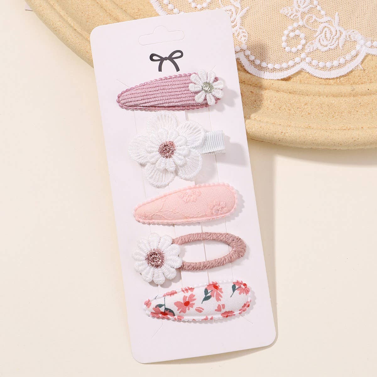Daisy BB Clip Set ? Printed Cute Fabric Clips