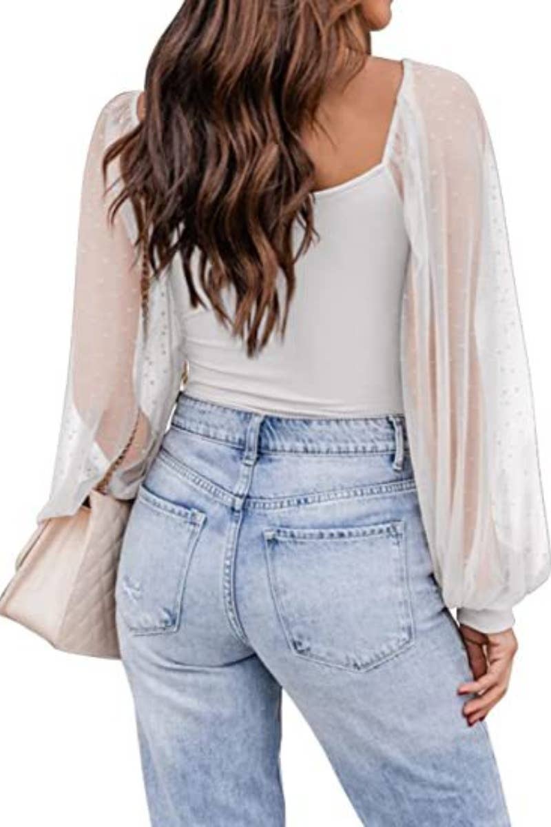 CWTBLL1063_SUMMER GAUZE SEE-THROUGH LONG SLEEVE TOP