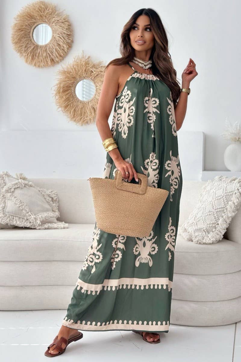 CWDMD4106_POSITIONING FLOWER PRINT BACKLESS SUSPENDER DRESS