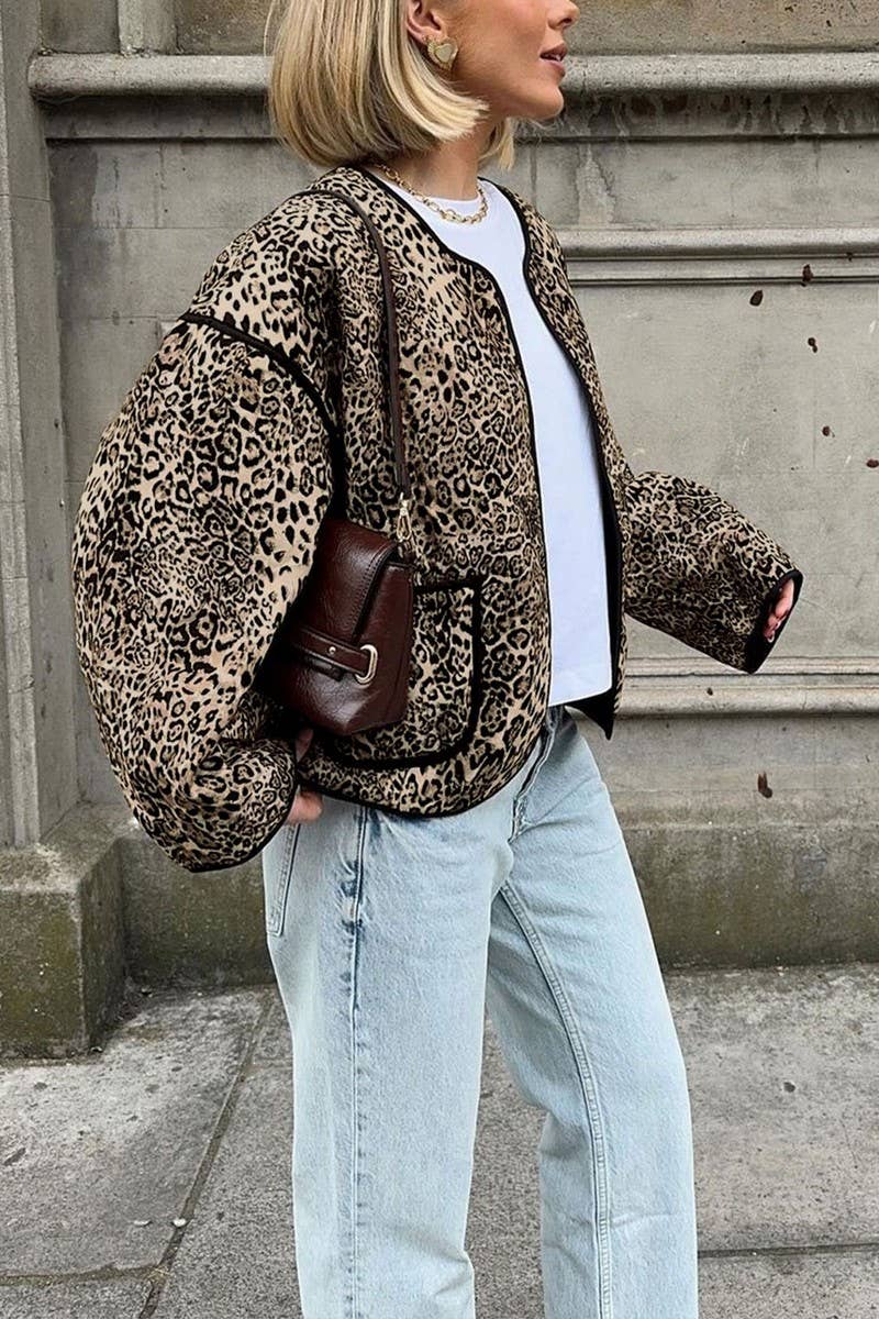 CWOCO1164_NEW AUTUMN HOT GIRL ROUND NECK SHORT COAT