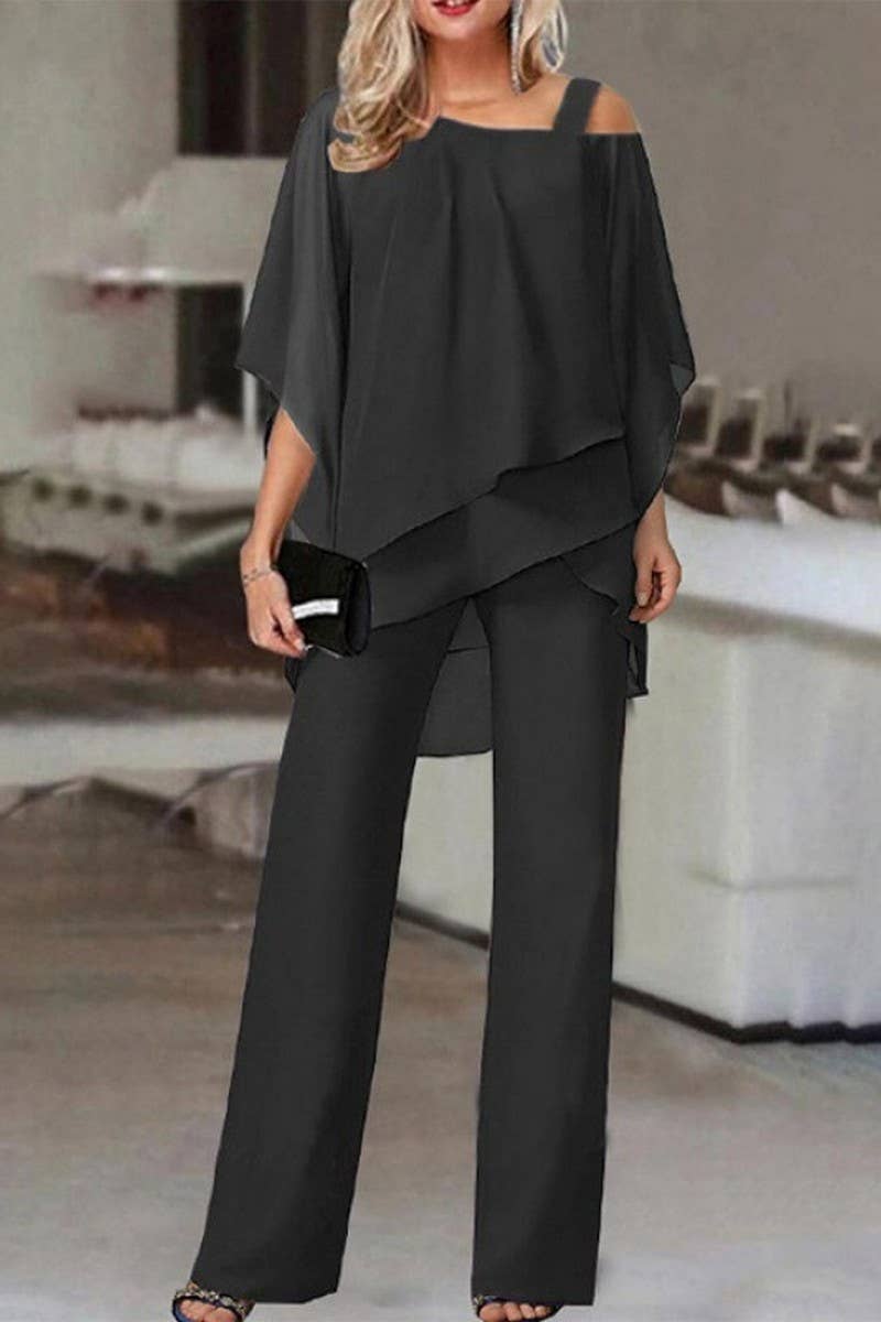 CWSTB2018_SOLID BATWING SLEEVE TOP AND PANTS LOUNGE SET