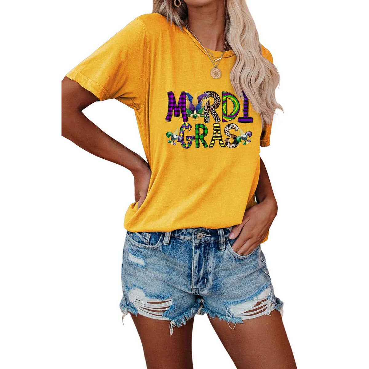 EASTER LOOSE PRINT ROUND NECK PULLOVER T SHIRT_CWTTS0798