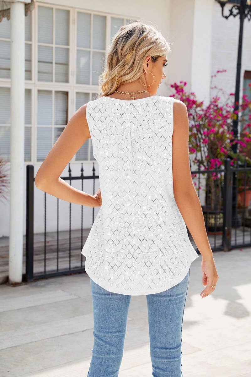 CWTTSL0230_Sleeveless Crew Neck Pullover Knit Top