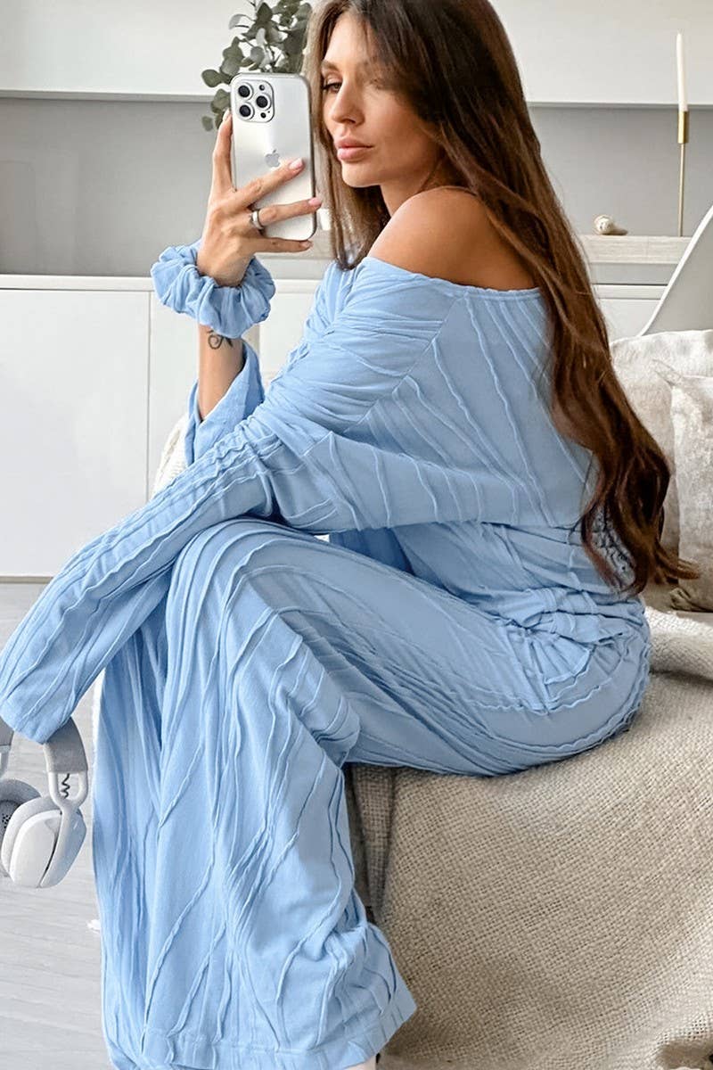 CWSPJ0277_LONG-SLEEVED AND LONG-PANTS PAJAMAS TWO-PIECE SET