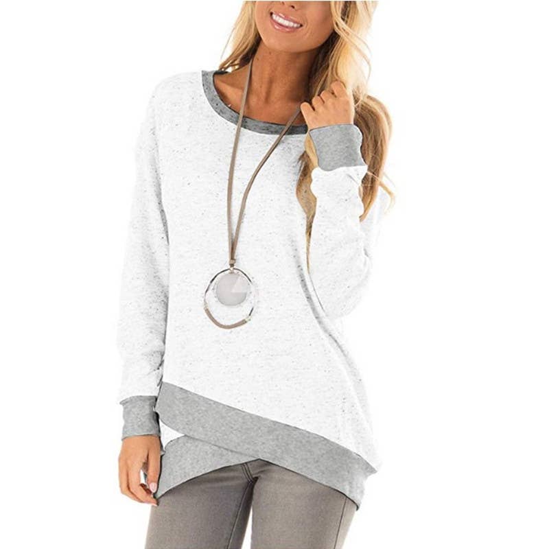 CREW-NECK IRREGULAR LOOSE PULLOVER HOODIE