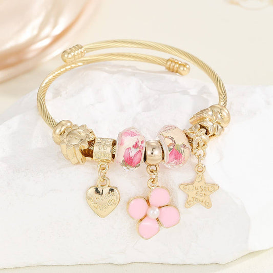 DIY Resin Charm Beaded Adjustable Bracelet