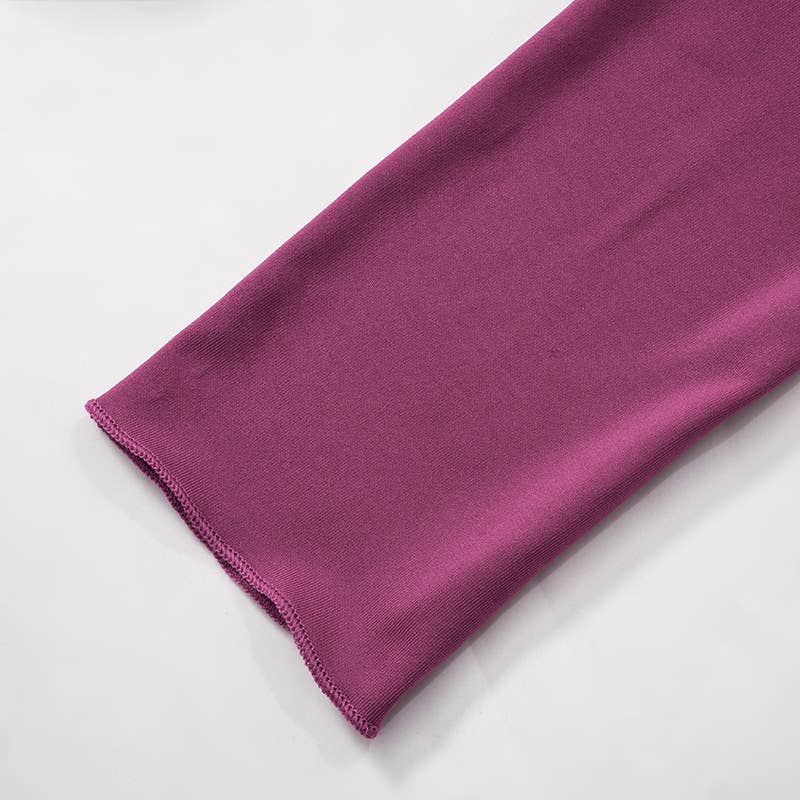 DIAGONAL NECK CROSS PLEATED SOLID COLOR TIGHT TOP