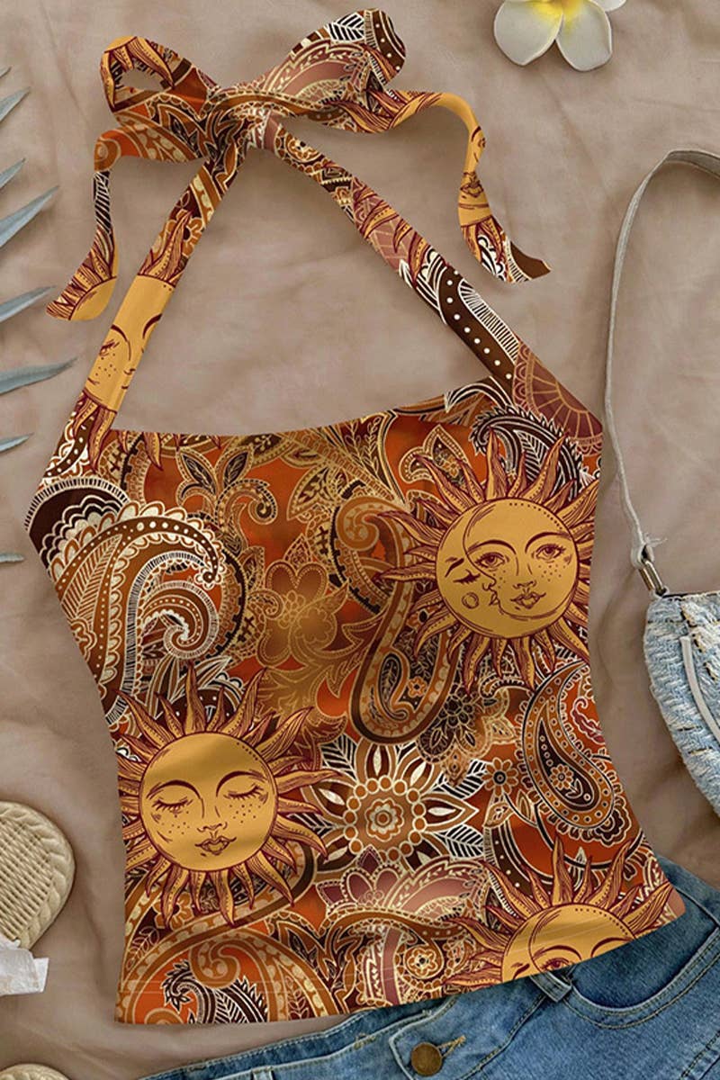 CWTTSL0438_SUMMER SEXY HALTER NECK SMALL VEST SLIM FIT TOP