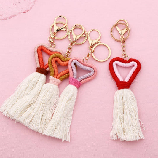 Handmade Cotton Rope Heart Keychain_CWAB5074