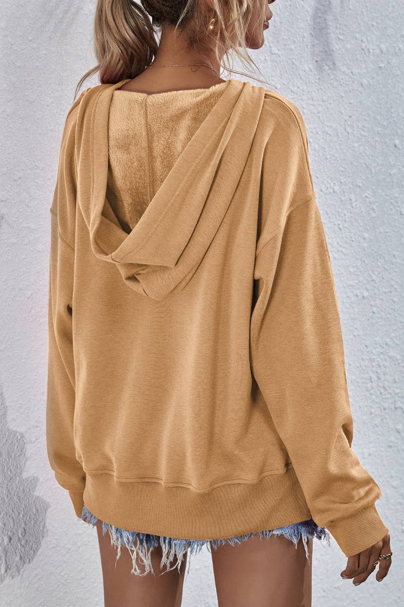 CWTBLL2619_WINTER CASUAL FLEECE LONG-SLEEVED HOODIE