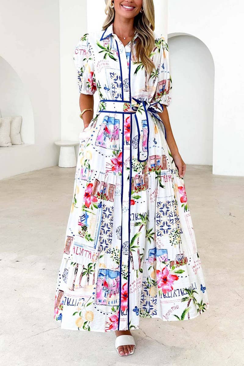 CWDMD6299_SUMMER FLORAL PRINT SHORT SLEEVE DRESS