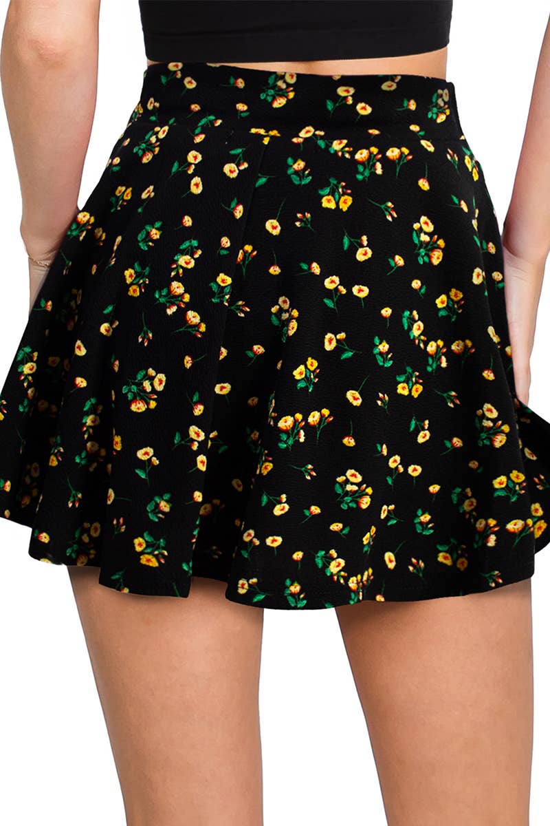 CWBSS105_High Waisted Skirt Mini A-Line Flared Skater Skirt