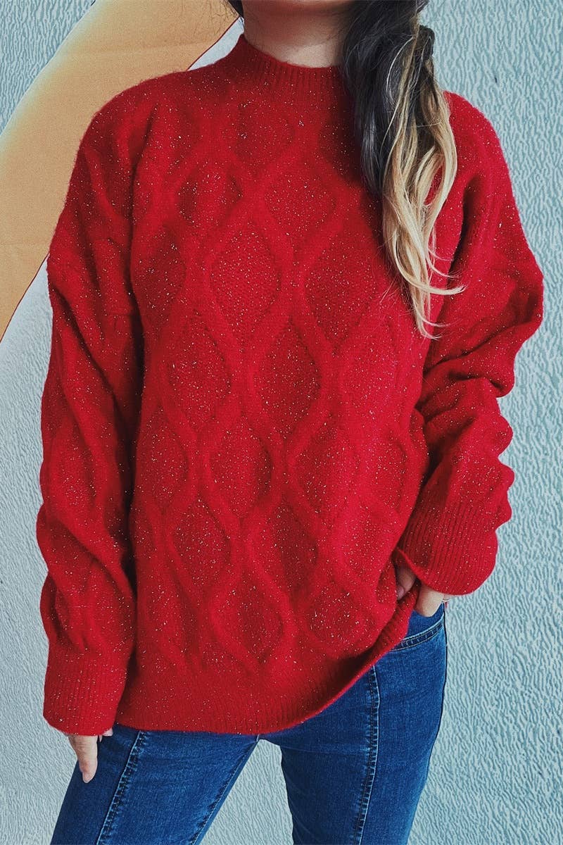 CWOSWL3868_VINTAGE AUTUMN WINTER LONG-SLEEVED GOLD SWEATER