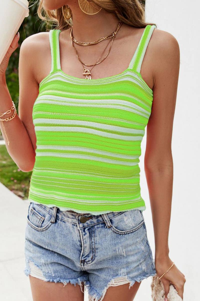 CWTTSL0298_SUMMER BEACH BIKINI RAINBOW COLORED CAMISOLE