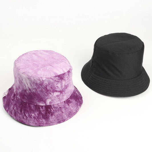 CWAH3280_TRENDY TIE-DYE DOUBLE-SIDED BUCKET HAT SUN HAT
