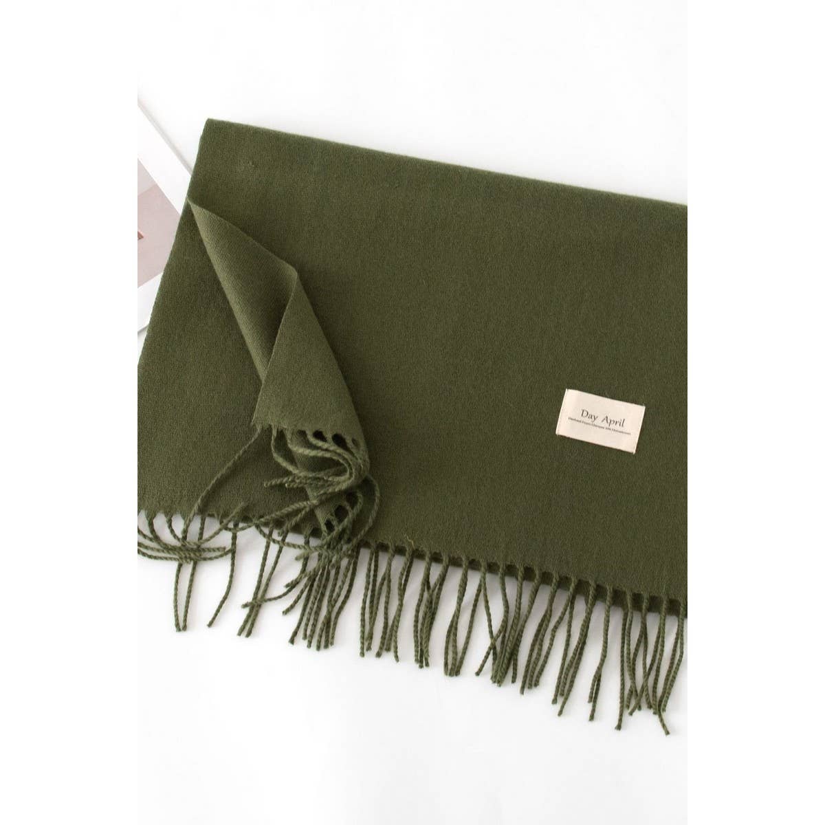 CWASC1482_SOLID COLOR MEDIUM-LENGTH WARM SCARF SHAWL NECK